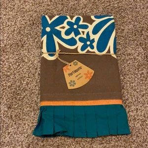 Brand New Pier 1 Imports Apron Brown Teal Floral